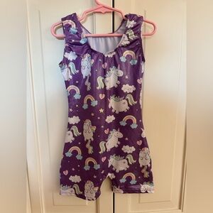 Purple Unicorn Rainbow One-Piece Gymnastics Leotard